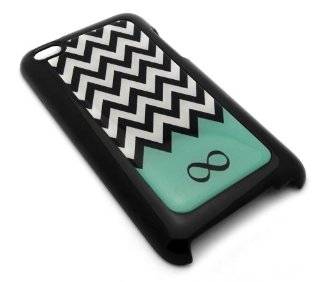 Chevron Zig Zag Turquoise Infinity Eternity Snap on Black iPod Touch 4/4G/4th Generation Cover Carrying Case  Players & Accessories