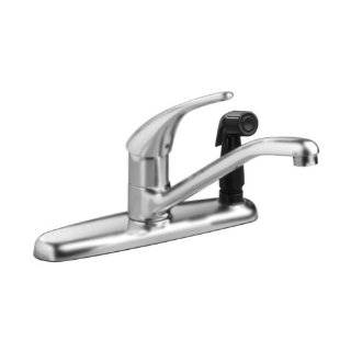 American Standard 4175.503.295 Colony Soft Single Control Kitchen Faucet with Metal Lever Handle and Handspray through Escutcheon Plate, Satin Nickel