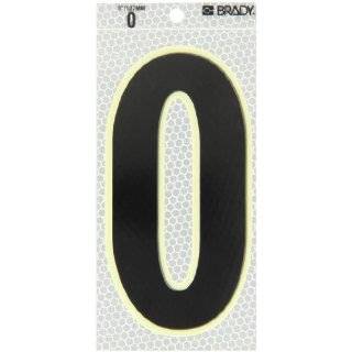 Brady 3020 O 6" Height, 3" Width, B 309 High Intensity Prismatic Reflective Sheeting, Black, Glow In The Dark Border/Silver Color Glow In The Dark Or Ultra Reflective Letter, Legend "O" (Pack Of 10)