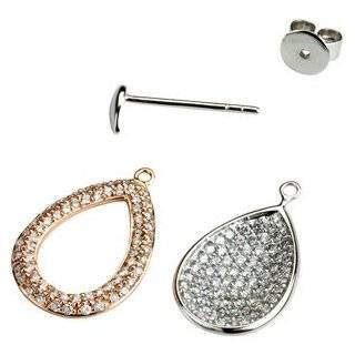 14K Rose White Gold Diamond Earrings Jewelry