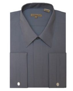 Men's Charcoal/Dark Grey French Cuff Dress Shirt, 17.5   34/35 at  Men�s Clothing store