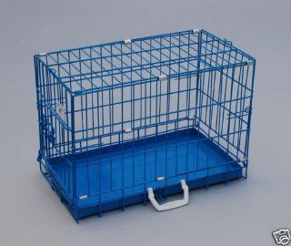 Best Pet Blue 20" Single Door Suitcase Style Folding Metal Dog Crate   20"(l) x 12"(w) x 14"(h) 