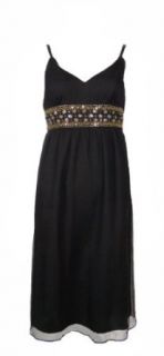 Spencer Jeremy Womens Black & Gold Beads Chiffon Dress 8 [Apparel] [Apparel] Clothing