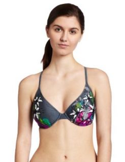 Body Glove Juniors Beach Side Solo Underwire D Cup Top, Charcoal, DD