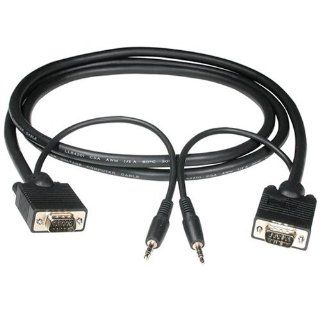 Cable N Wireless SVGA VGA Cable with 3.5mm Audio for Laptop OC to TV Monitor (US Seller) (6 Feet) Electronics