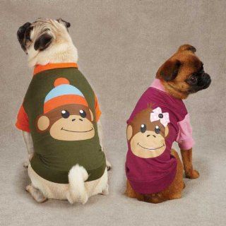 East Side Collection ZM349 12 15 Monkey Business Raglan Tee for Dogs, Small, Ty  Pet Shirts 