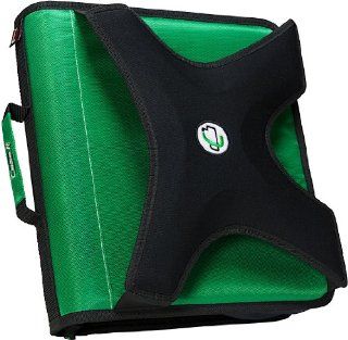 Case it X Hugger 2 Inch Round Ring Zipper Binder with Book Holder on Front, Green, X 351 GRE