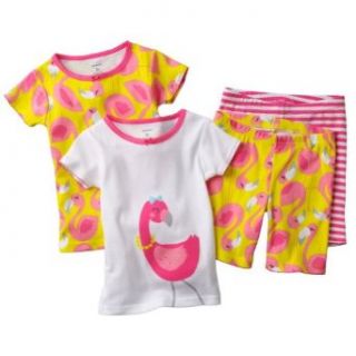Carter's Girls Flamingo 4 Piece Pajama Short Set  6 Months Clothing