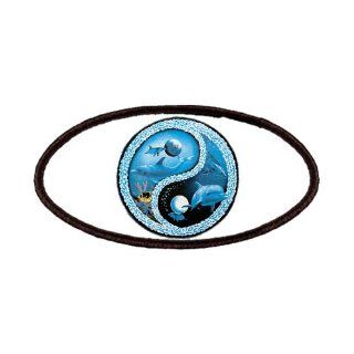 Patch of Dolphin Fish and Ocean Yin Yang Symbol 