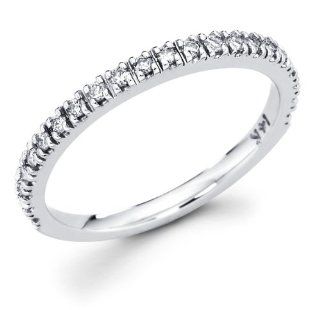 14k White Gold Channel Set 22 Round Diamond Wedding Anniversary 2mm Ring Band (1/4 cttw, G H Color, I1 Clarity) Jewelry
