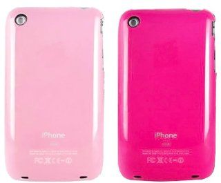 Huaxia Datacom Pack of 2 Ultra Slim Hard Plastic Case Cover Compatible with Apple iPhone 3G 3GS   Baby Pink and Hot Pink 2pcs Cell Phones & Accessories