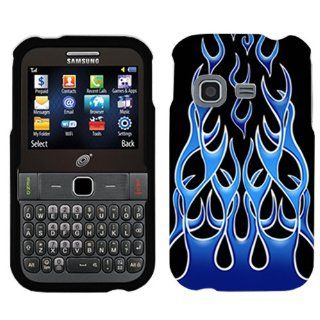 Samsung S390G Blue Flames on Black Hard Case Phone Cover Cell Phones & Accessories