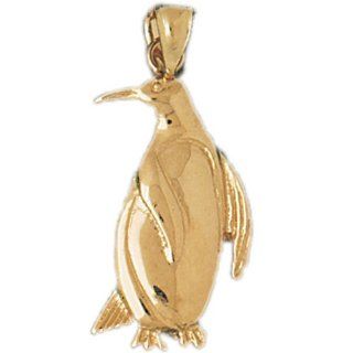 14K Yellow Gold Penguin Pendant Jewelry