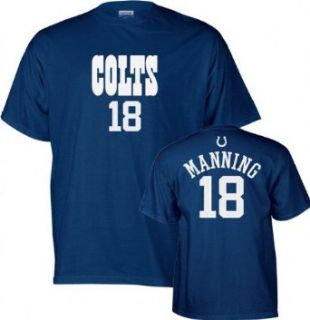 Peyton Manning Reebok Name and Number Indianapolis Colts T Shirt   X Large  Novelty T Shirts  Clothing