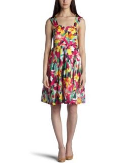 Suzi Chin Women's Floral Print Silk Dress,Multi,4 Clothing