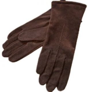 Fownes Womens Brown Suede Leather Gloves Clothing