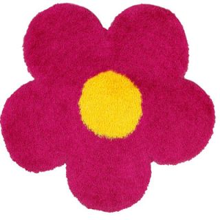LR Resources Senses Shag Pink Flower Kids Rug