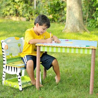 Teamson Kids Happy Farm Room Kids 5 Piece Square Table and Chair Set
