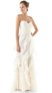 Badgley Mischka Collection Strapless Gown with Ruffle