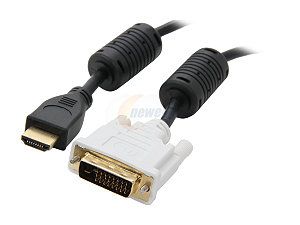 SYBA SD DVIHDM MM 6 6 ft. DVI D Male to HDMI Male Cable, Gold Plated Connector, RoHS
