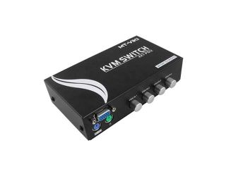 Computer VGA Monitor Black Manual 4 Port KVM Switch Box