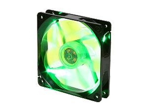 APEVIA  CF12SL BGN  120mm UV green LED fan w/3 pin and 4 pin connectors and black grill