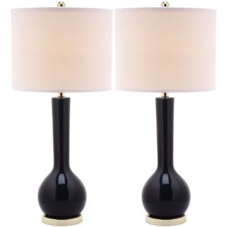 Mae Long Neck Ceramic 1 light Navy Table Lamps (set Of 2)