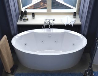 Atlantis Whirlpools 3468SD Suisse 34 x 68 x 23 inch Oval Freestanding Air amp; Whirlpool Water Jetted Bathtub