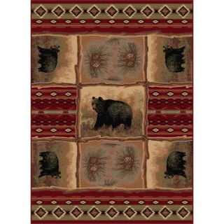 Natural 106570 Lodge Red Area Rug (710 X 103)