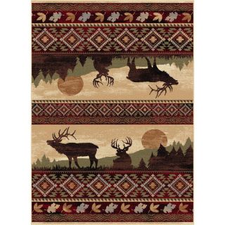 Natural 106595 Lodge Red Area Rug (710 X 103)