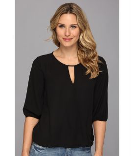 Vince Camuto 3/4 Sleeve Wrap Front Blouse Womens Blouse (Black)