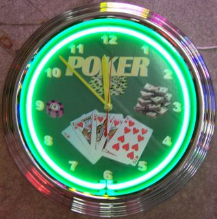 Poker Green Clock