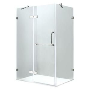 Vigo 30 1/4 in. x 46 in. x 73 3/8 in. Frameless Pivot Shower Enclosure in Chrome with Clear Glass VG6011CHCL48