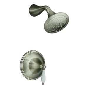 KOHLER Finial 1 Handle Shower Faucet Trim Kit in Vibrant Brushed Nickel K T313 4F BN