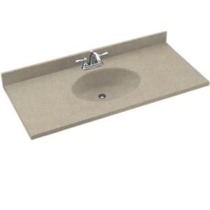 Swanstone Chesapeake 43 in. Solid Surface Vanity Top with Basin in Winter Wheat CH1B2243 060