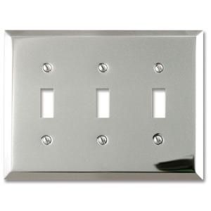 Amerelle Steel 3 Toggle Wall Plate   Chrome 161TTT