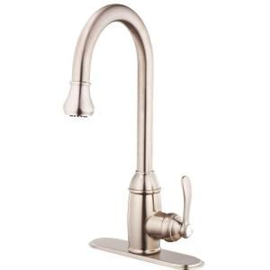 Belle Foret Single Handle Pull Down Sprayer Kitchen Faucet in Brushed Nickel DISCONTINUED FP0A4022BNV