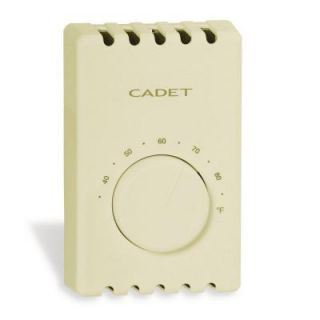 Cadet Single Pole 22 Amp 120/240 Volt Wall Mount Mechanical Non Programmable Thermostat Almond T410A A