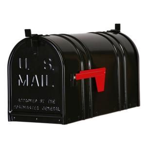 Postal Pro Post Mount Double Door Steel Mailbox in Black PP152DBL