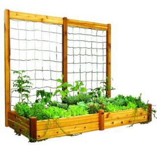 Gronomics 48 in. x 95 in. x 13 in. Raised Garden Bed with 95 in. W x 80 in. H Safe Finish Trellis Kit RGB TK 48 95S