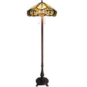 Chloe Lighting Tiffany style Victorian 19 in. 2 Light Floor Lamp with Shade CH19817G FL2