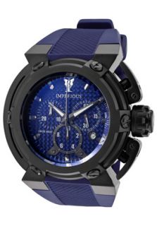 Imperious IMP1039  Watches,Mens X Wing Chronograph Blue Carbon Fiber Dial Black IP Case Blue Polyurethane, Chronograph Imperious Quartz Watches