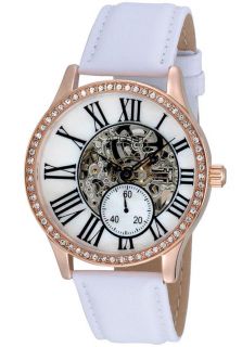 August Steiner AS8035WT  Watches,Womens White Mother of Pearl Dial White Polyurethane, Casual August Steiner Automatic Watches
