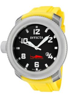 Invicta 1689  Watches,Mens Sea Hunter Black Dial Yellow Polyurethane, Casual Invicta Quartz Watches