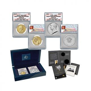 2015 ANACS 69 First Day of Issue Limited Edition of 888 Lyndon B. Johnson Coin    7967376