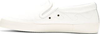 White Leather Limited Edition Hanami Slip On Shoes