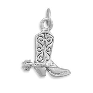 Sterling silver Cowboy Boot Charm. Measures 17.5x14mm