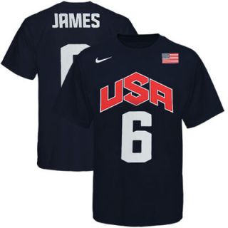 Nike LeBron James USA Basketball 2012 Replica Jersey T Shirt   Navy Blue