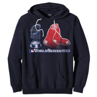 Majestic Threads Boston Red Sox 2013 MLB World Series Bound Participant Trophy Pullover Hoodie   Navy Blue