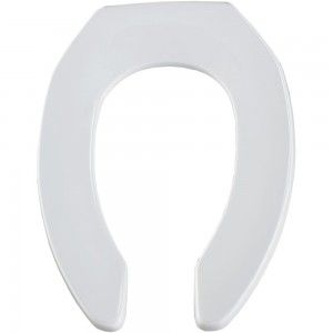 Olsonite 10SSCT 000 Toilet Seat, Elongated Open Front Heavy Duty Plastic w/Self Sustaining Hinges   White